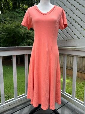 Vintage 90’s FADS coral pink cotton midi dress
